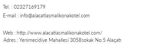 Alaat Asmal Konak Hotel telefon numaralar, faks, e-mail, posta adresi ve iletiim bilgileri